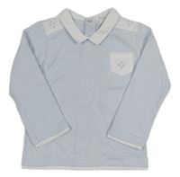 Světlemodro-biele polo tričko