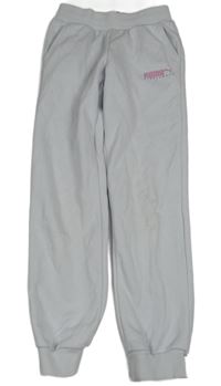 Bílošedé tepláky s logem Puma