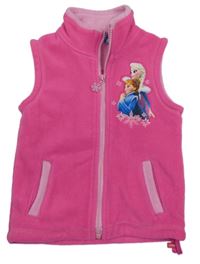 Ružová fleecová vesta s Annou a Elsou Disney