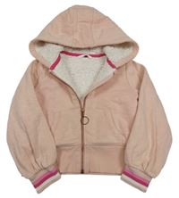 Růžová propínací zateplená mikina s kapucí M&S