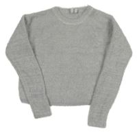 Svetlosivý chlpatý crop sveter Page one young