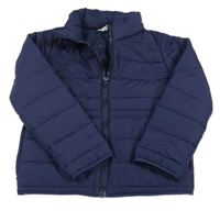 Tmavomodrá šusťáková zateplená bunda H&M