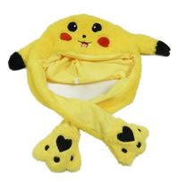 Žltá kožušinová čapica s čumákem - Pikachu
