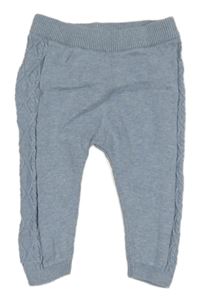 Svetlomodré úpletové tepláky so vzorovanymi pruhmi Next