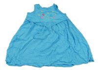 Svetlomodré šaty s kvetmi