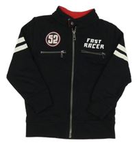 Čierno-biela prepínaci mikina s nápisom a číslom