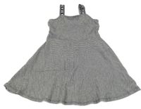 Čierno-biele kockované šaty s nápismi C&A