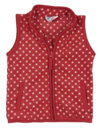 Fuchsiovo-biela bodkovaná á fleecová vesta Topomini