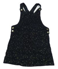 Tmavomodro-zlaté menšestrové trblietavé na traké šaty F&F