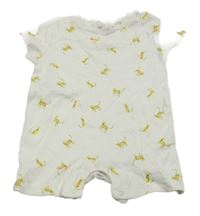 Biely kraťasový overal s leopardmi Zara