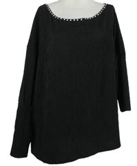 Dásmká černá plisovaná halenka s kamínky Shein 