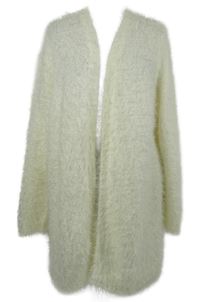 Dámský bílý chlupatý svetrový cardigán Next 