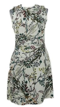 Dámské bílé kytičkované šaty Warehouse 