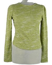 Dámské limetkové melírované úpletové crop triko New Look 