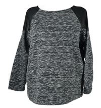 Dámská černo-bílá melírovaná mikina s šifonovými průstřihy Warehouse 