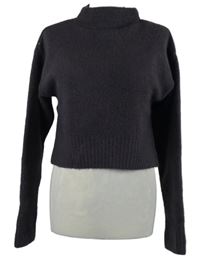 Dámský tmavofialový crop vlněný svetr Zara 