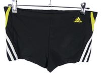 Pánské černé nohavičkové plavky s pruhy Adidas vel. 36