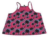 Malinový crop top s palmami zn. Candy couture
