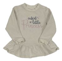 Béžová peplum mikina s volánikom a nápisom Nutmeg