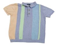 Farebné pruhované pletené polo tričko Next