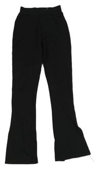 Černé žebrované legíny New Look