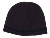 Vínovo-tmavomodrá melírovaná čepice s proužky Matalan