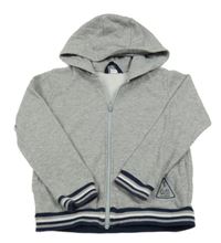 Světlešedá propínací mikina s potiskem a kapucí S. Oliver