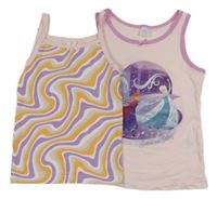 2x košilka barevná+ růžová s Frozen