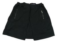 Čierna plátenná sukňa so zipy