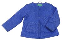 Modrá prošívaná šusťáková lehce zateplená bunda Benetton