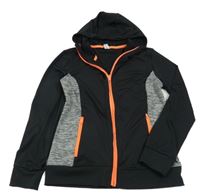 Černo-šedá sportovní propínací mikina s kapucí Yigga