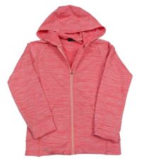 Ružová melírovaná športová prepínaci mikina s kapucňou