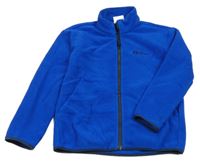 Modrá fleecová prepínaci mikina s logom Jack Wolfskin