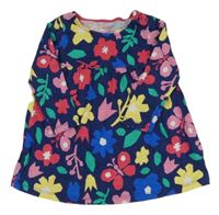 Tmavomodré kvetinové bavlnené šaty George