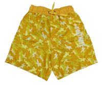 Žlto-oranžové vzorované plážové kraťasy FORTNITE