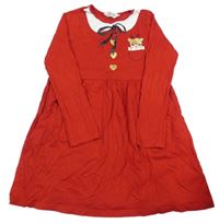 Červené bavlnené šaty s potlačou H&M