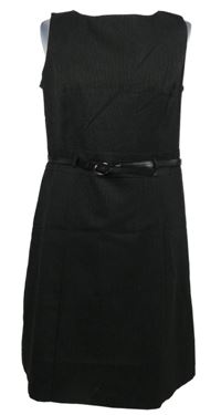 Dámské černo-šedé vzorované pouzdrové šaty s páskem S. Oliver