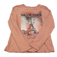 Ružové tričko s Eiffelovkou Page One Young