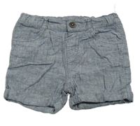 Modré žíhané ľanové kraťasy C&A