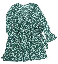 Zelené kvetované šaty Shein