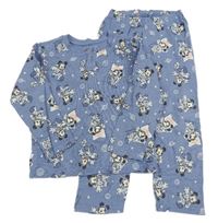 Modré rebrované pyžama s Mickeym zn. Disney