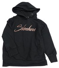 Černá mikina s kapucí Skechers 