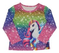 Farebné tričko s jednorožcom