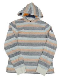 Bielo-farebné pruhované tričko s kapucňou O´neill