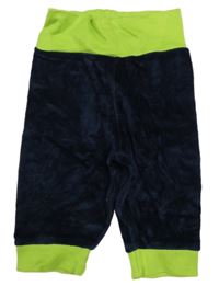 Nové - Tmavomodro-zelené zamatové tepláky Topomini