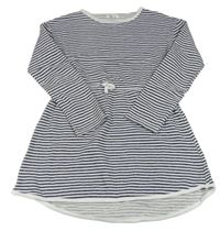 Tmavomodro-biele pruhované teplákové šaty Pep&Co