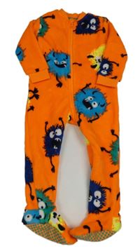 Neonově oranžový chlupatý overal s příšerkami Dunnes