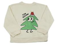 Smotanová mikina s vánočním stromčekom H&M