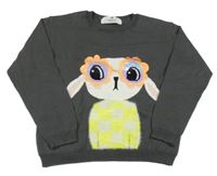Tmavosivý sveter so zajícem H&M