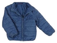 Modrá šušťáková prešívaná zateplená bunda